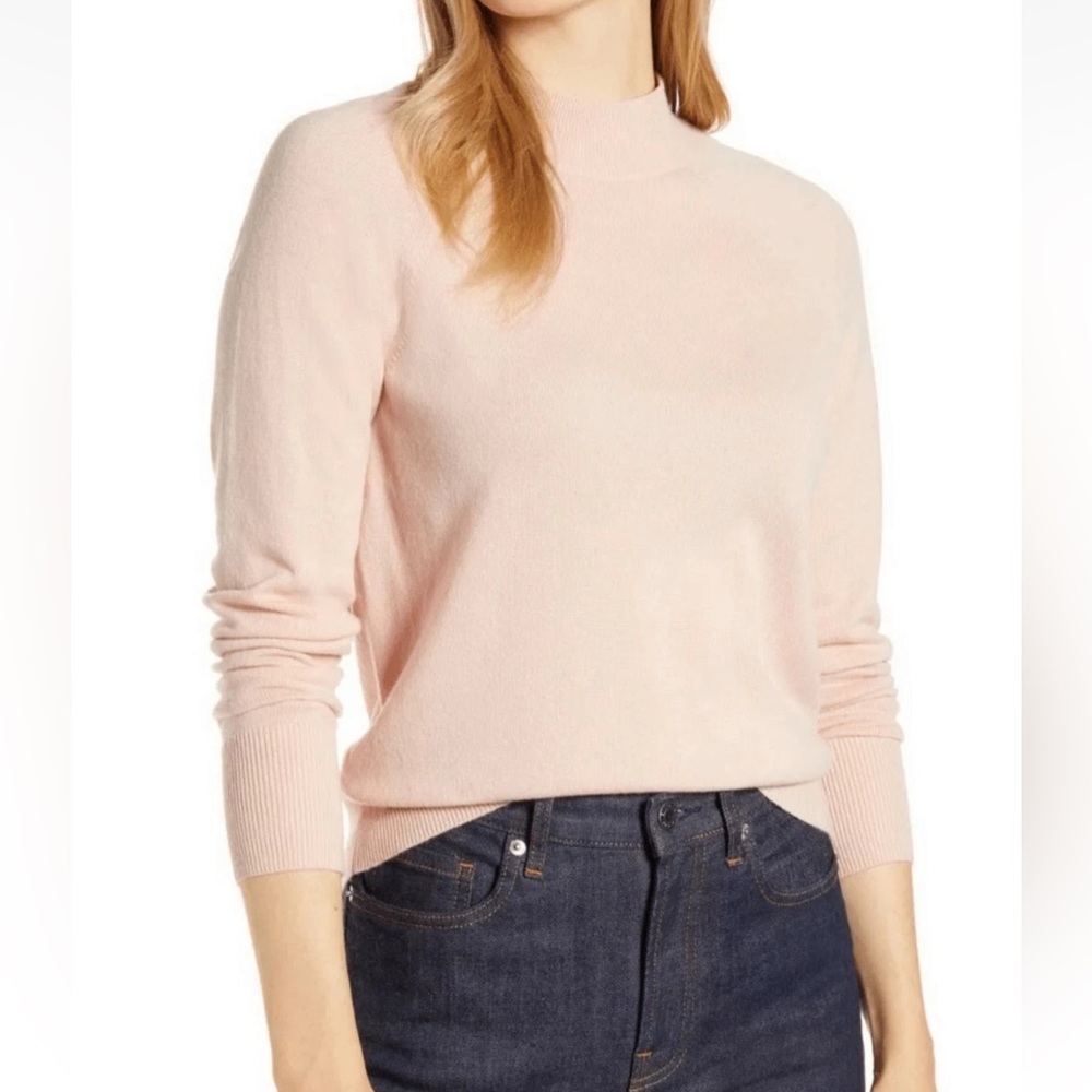 Everlane the cashmere Raglan mock neck Light Pink Women's Sweater